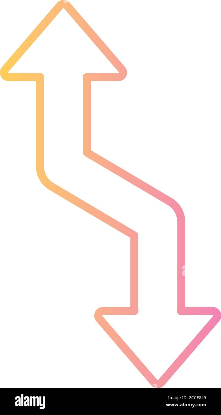forme de l'icône de style de dégradé avec flèche vers le haut et vers ...