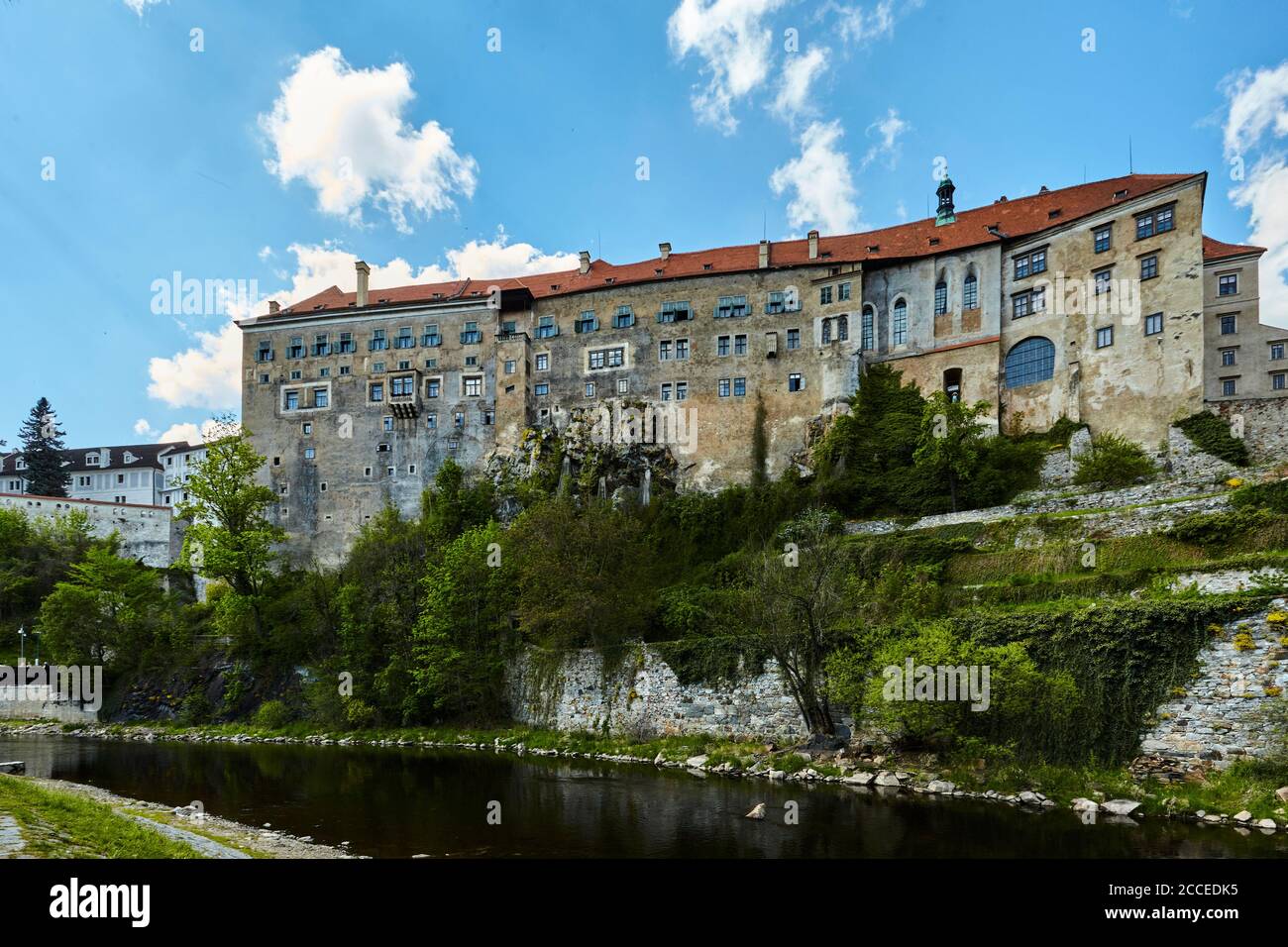 Cesky Krumlov, Krumau, CZ, Tchèque, Moldau, ville de l'UNESCO, Europe, Bohême, Château Cesky Krumlov avec rivière Moldau, Banque D'Images