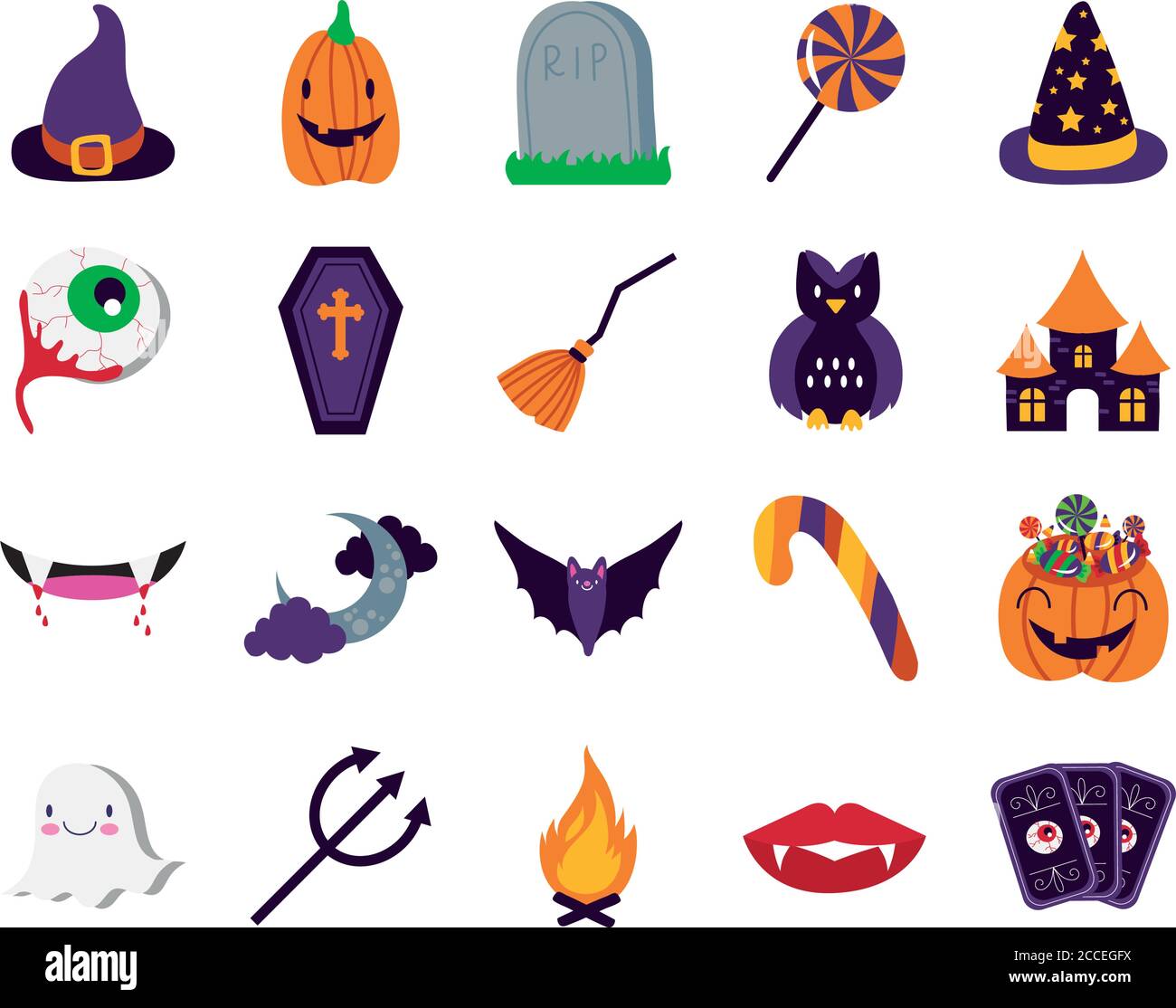 lot de vingt icônes de jeu d'halloween dessin vectoriel d'illustration Illustration de Vecteur