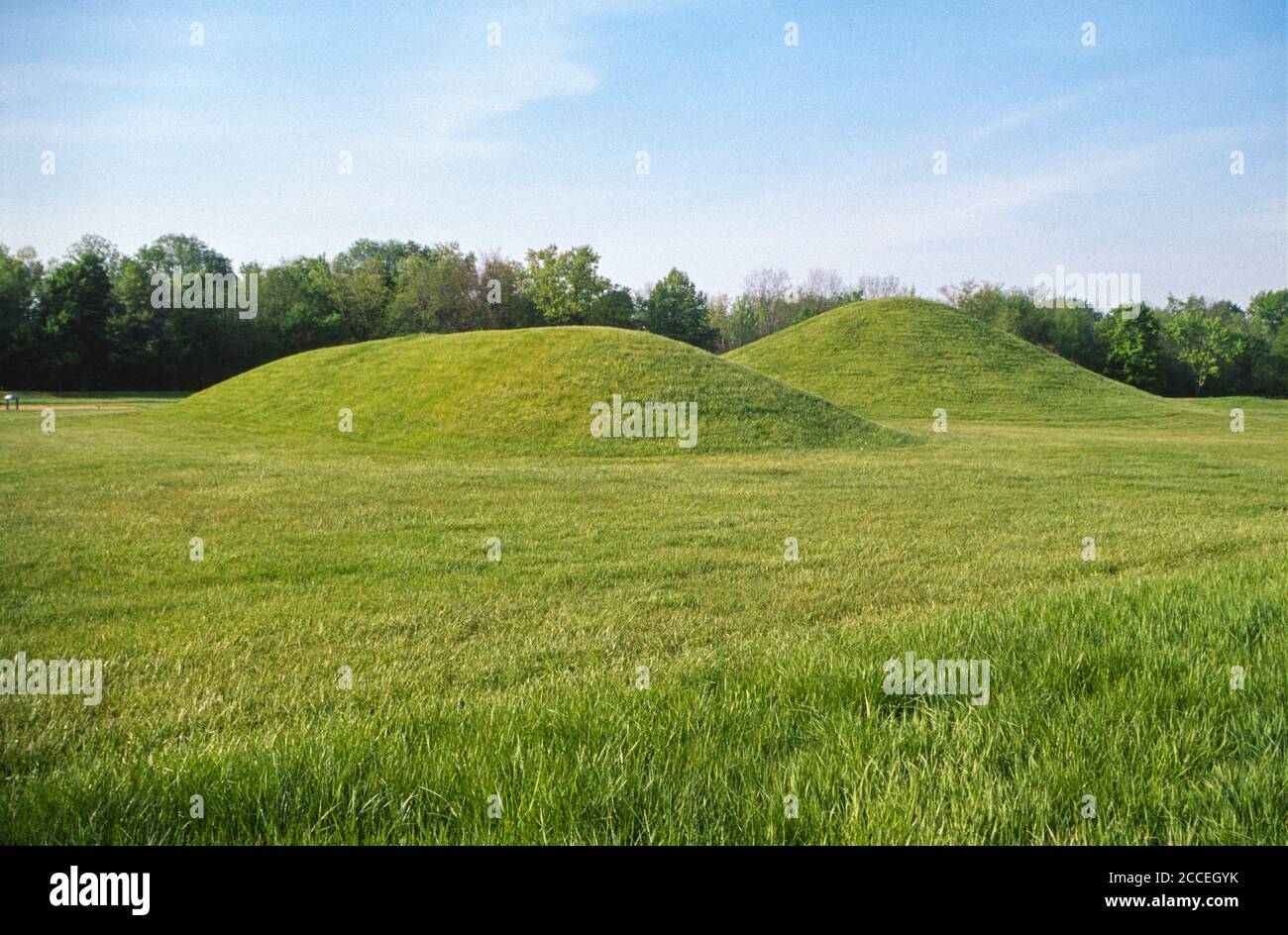Hentering Mounds, Parc historique national de la culture Hopewell, Chillicothe, Ohio, États-Unis Banque D'Images