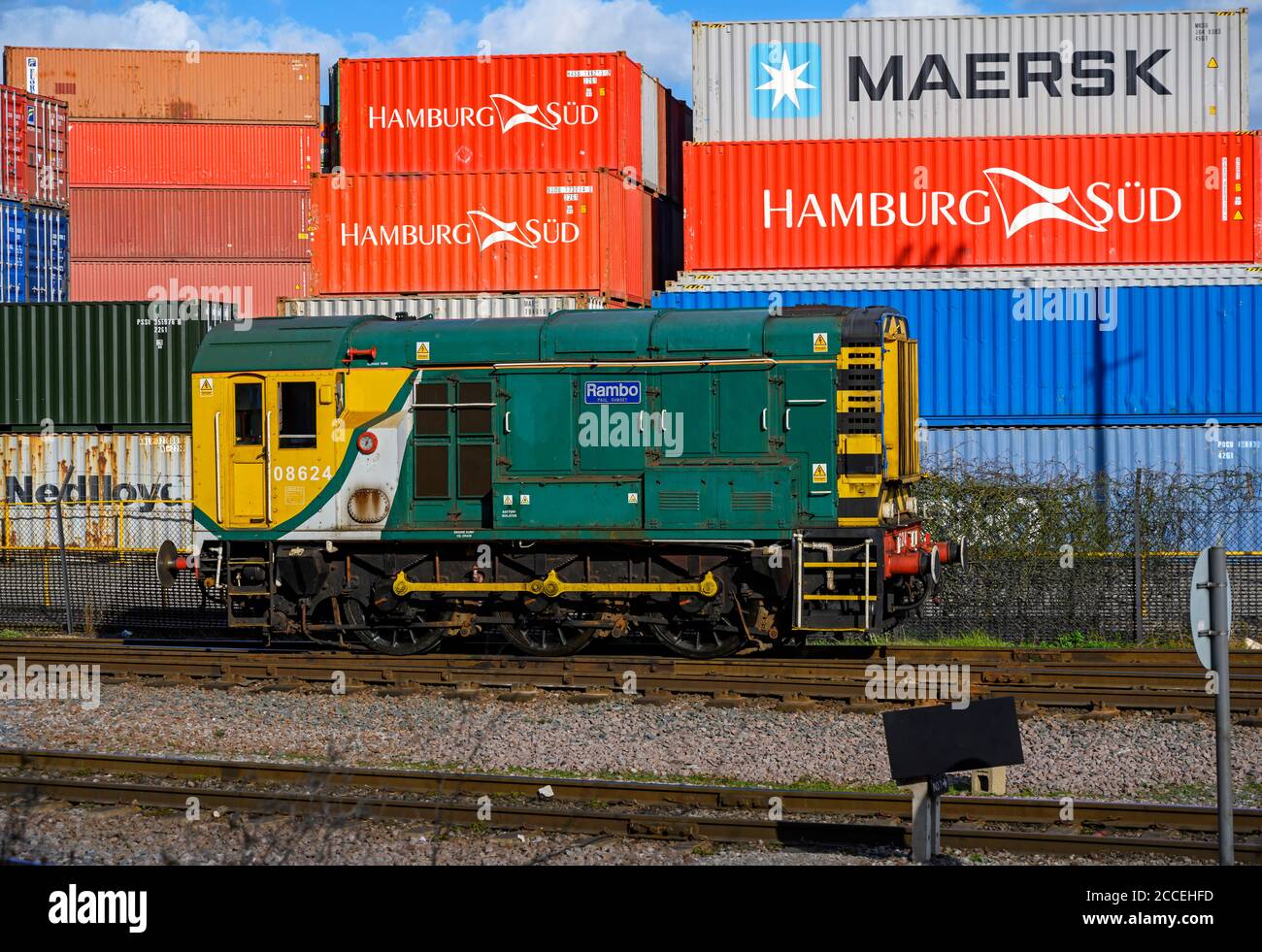 Terminal pour conteneurs ferroviaires Port de Felixstowe Suffolk Royaume-Uni Banque D'Images