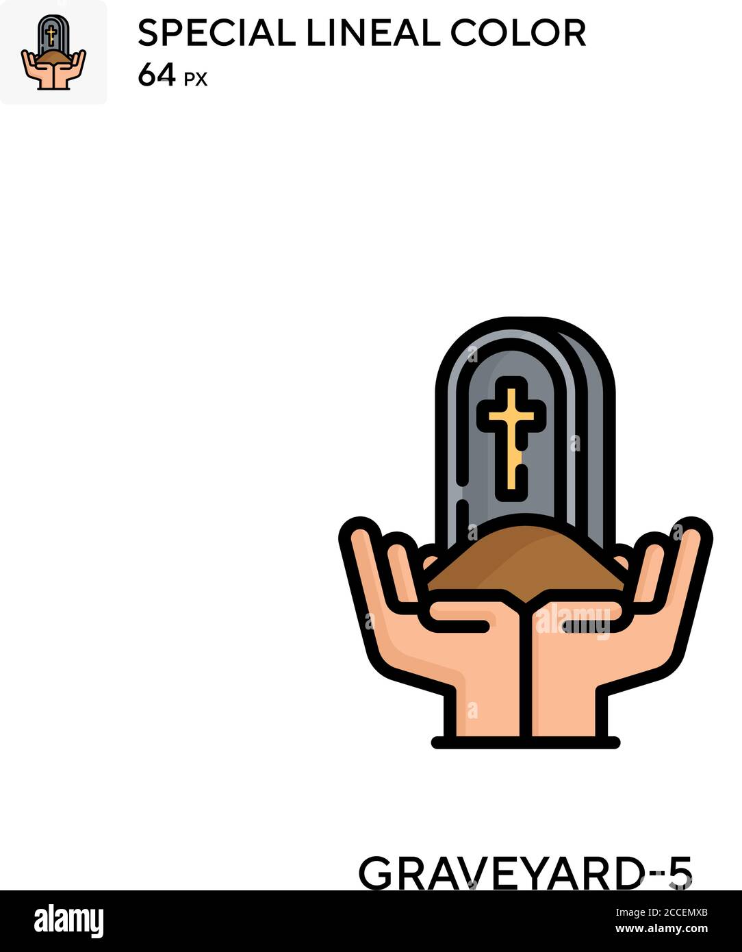 Graveyard-5 icône de couleur spéciale du joint. Modèle de conception de symbole d'illustration pour élément d'interface utilisateur Web mobile. Illustration de Vecteur