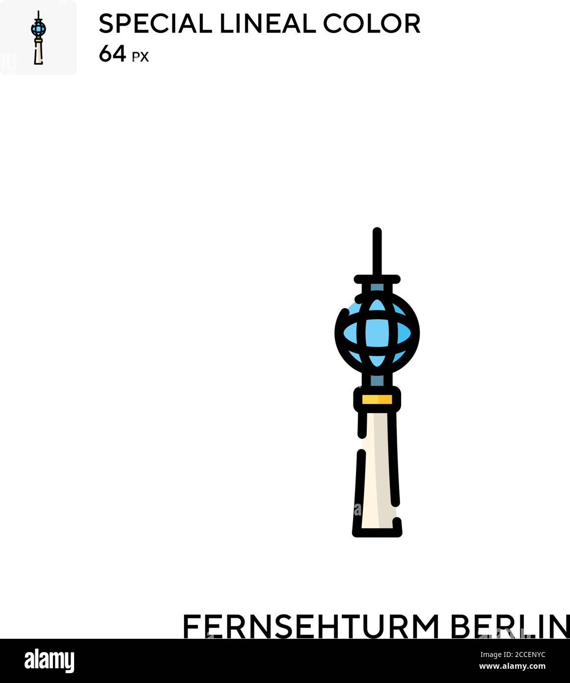 Fernsehturm berlin icône de couleur spéciale de lineal. Modèle de conception de symbole d'illustration pour élément d'interface utilisateur Web mobile. Illustration de Vecteur