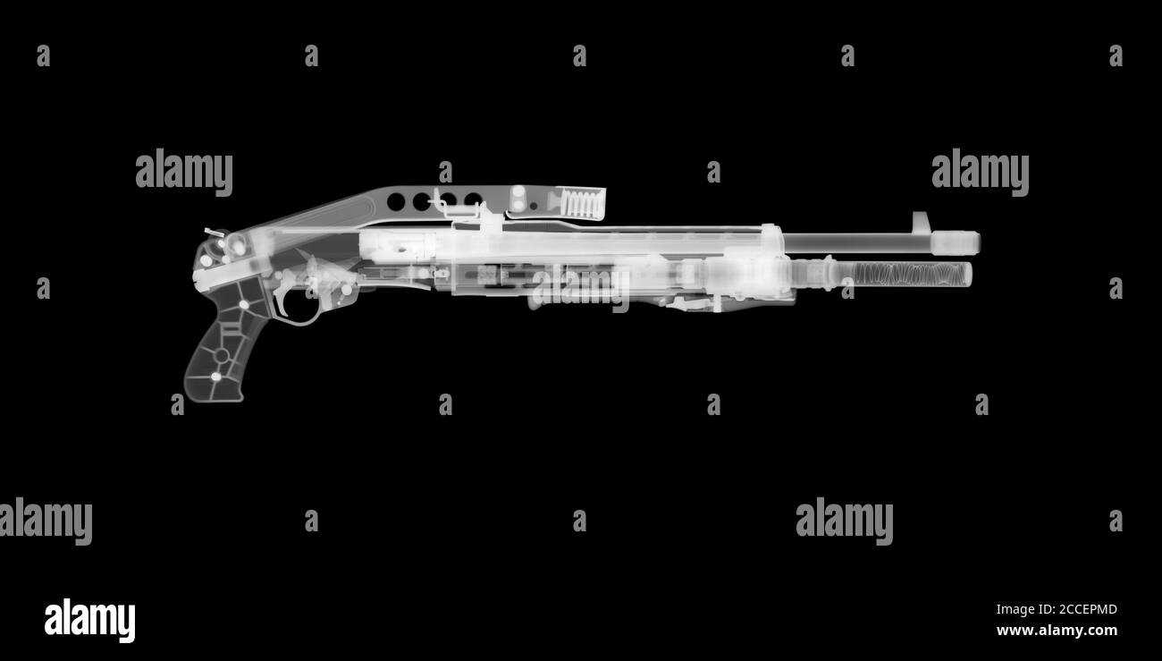 Fusil de combat Spas12, rayons X. Banque D'Images
