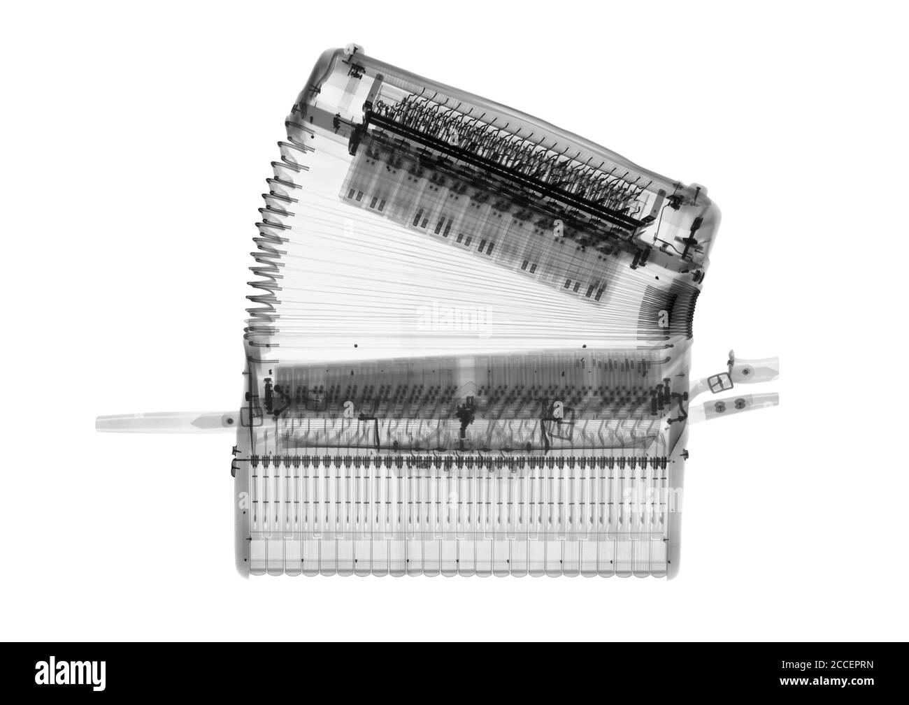 Accordéon piano, rayons X. Banque D'Images