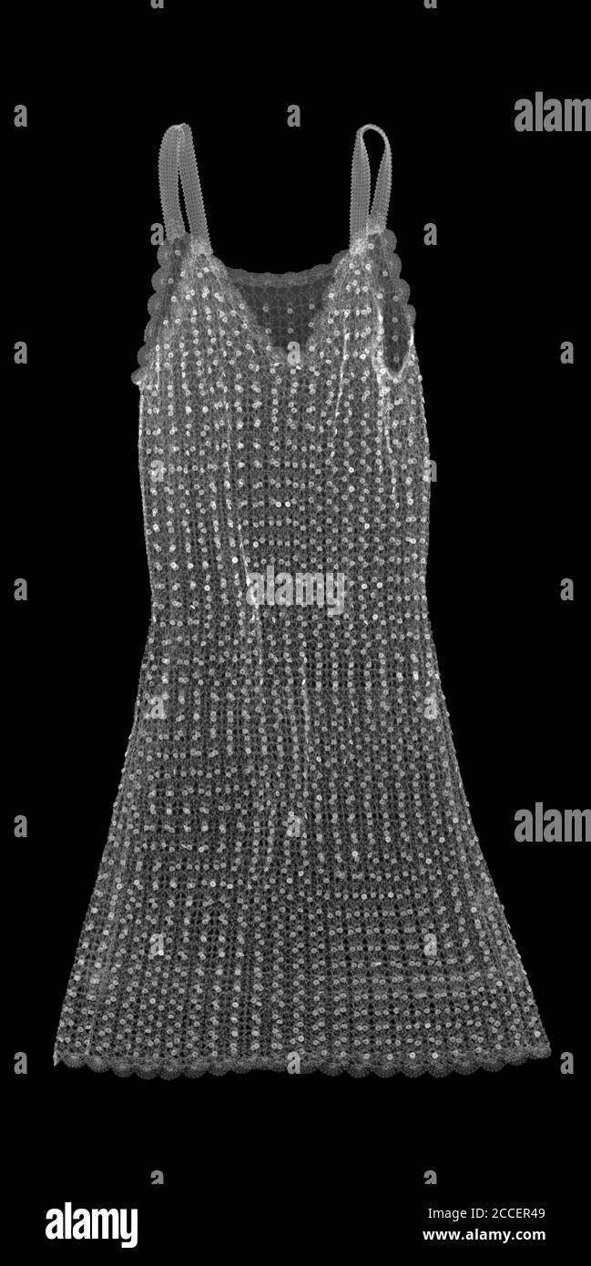 Robe à sequins en crochet, rayons X. Banque D'Images