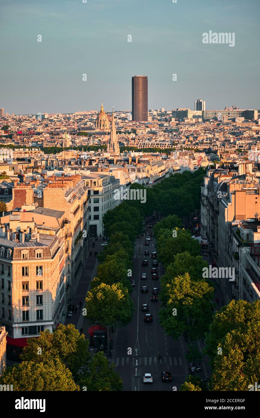 Europe, France, Paris, Arc de Triomphe, place Charles de Gaulle, champs Elysées, Banque D'Images