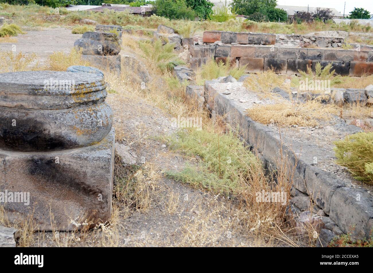 Ruines de Dvin d'Arménie Banque D'Images