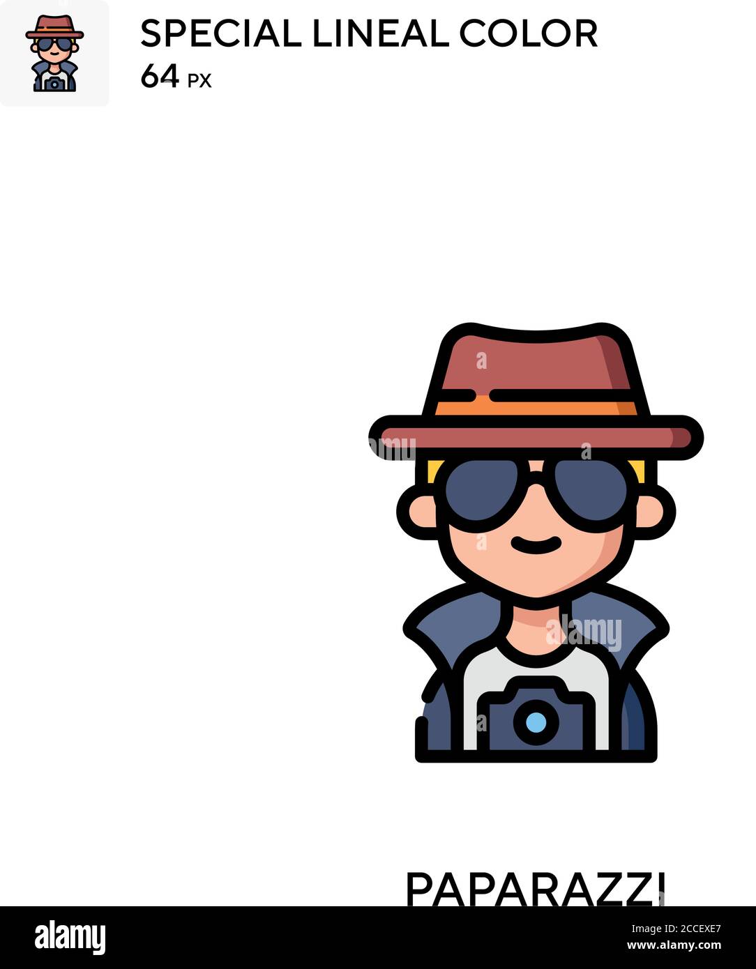 Paparazzi icône de couleur spéciale de lineal. Modèle de conception de symbole d'illustration pour élément d'interface utilisateur Web mobile. Illustration de Vecteur