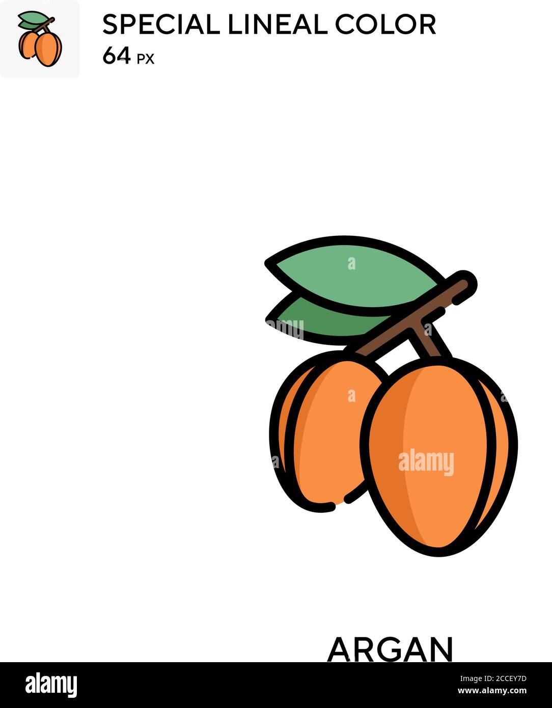 Icône de couleur de ligne spéciale Argan. Modèle de conception de symbole d'illustration pour élément d'interface utilisateur Web mobile. Illustration de Vecteur