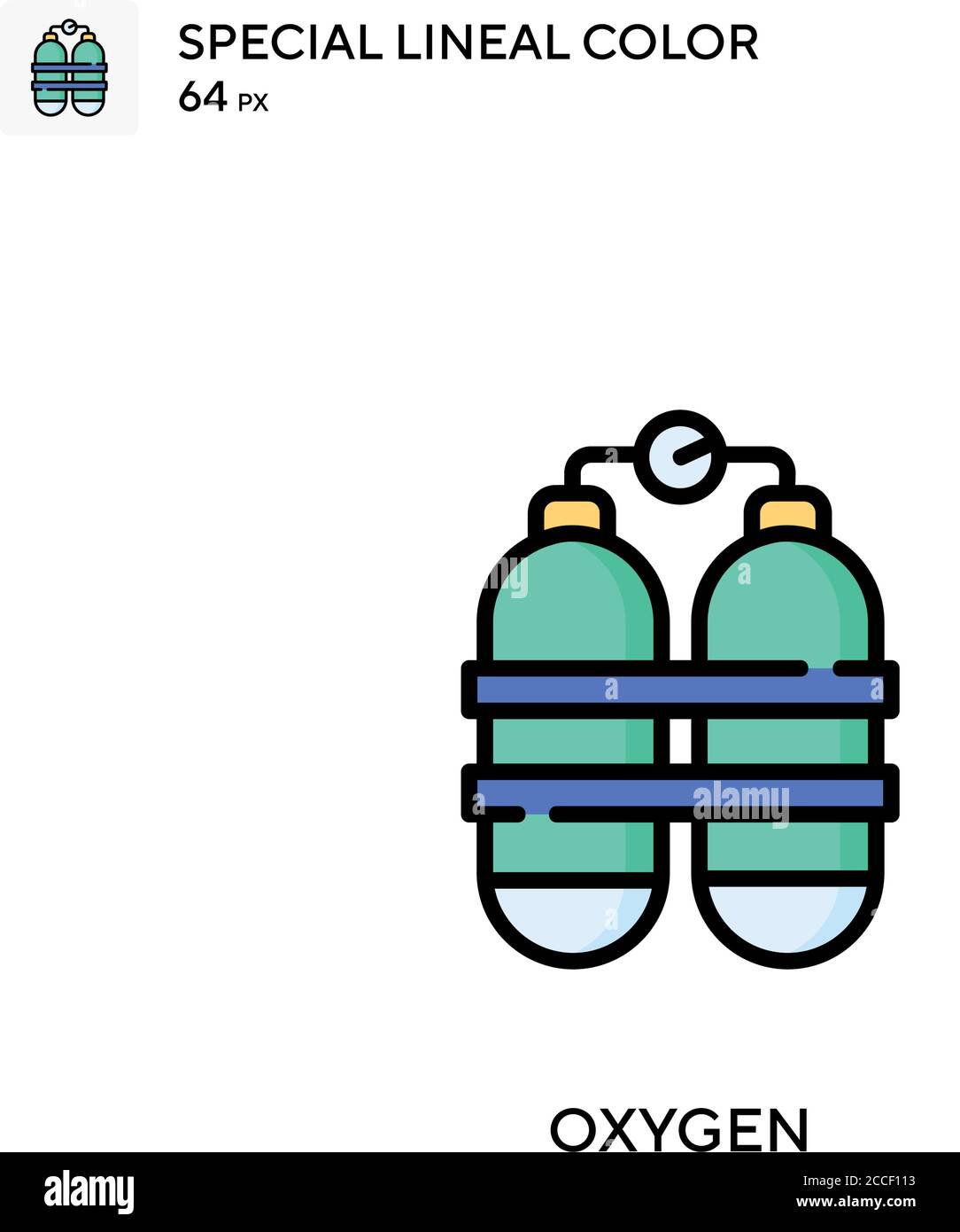 Icône de couleur spéciale de l'étanchéité à l'oxygène. Modèle de conception de symbole d'illustration pour élément d'interface utilisateur Web mobile. Illustration de Vecteur
