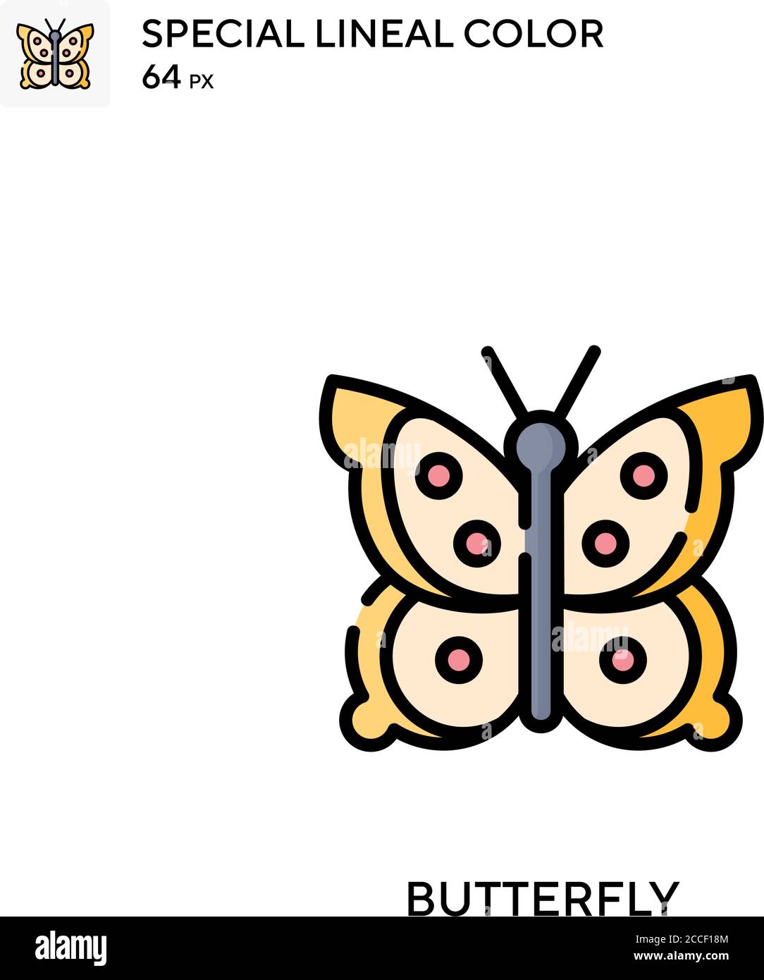 Icône de couleur spéciale papillon. Modèle de conception de symbole d'illustration pour élément d'interface utilisateur Web mobile. Illustration de Vecteur