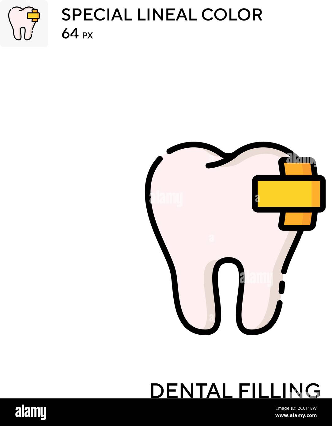 Remplissage dentaire icône de couleur spéciale du joint. Modèle de conception de symbole d'illustration pour élément d'interface utilisateur Web mobile. Illustration de Vecteur