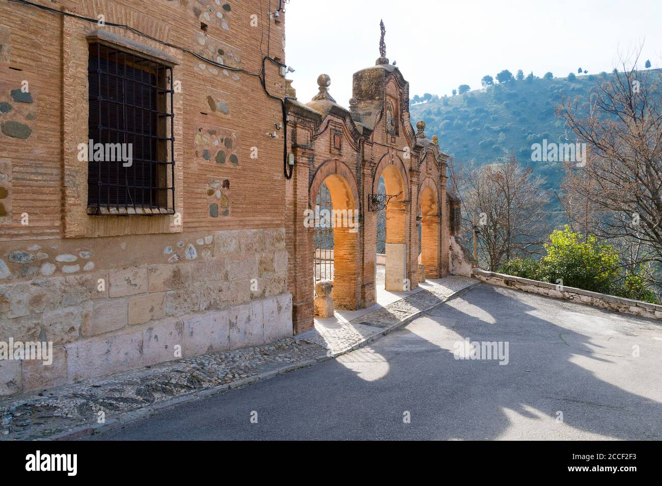 Espagne, Grenade, Sacromonte, Abadia del Sacromonte, monastère, portail Banque D'Images
