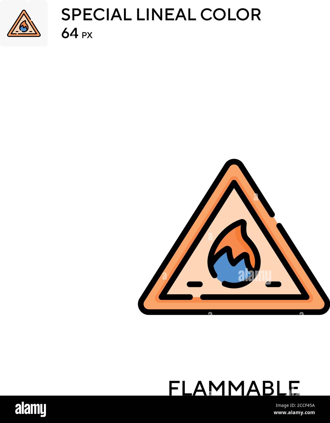 Icône de couleur de lineal spécial inflammable. Modèle de conception de symbole d'illustration pour élément d'interface utilisateur Web mobile. Illustration de Vecteur