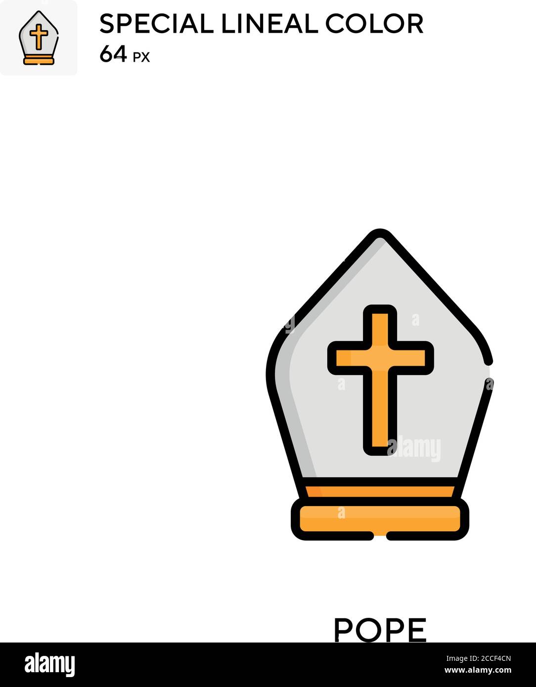 Pope icône de couleur de ligne spéciale. Modèle de conception de symbole d'illustration pour élément d'interface utilisateur Web mobile. Illustration de Vecteur