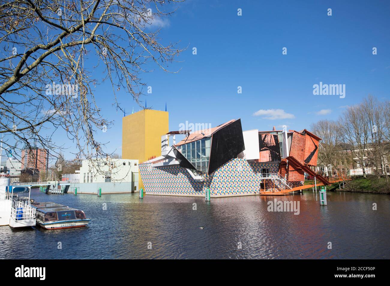 Musée Groningen en face de la gare, pays-Bas Banque D'Images