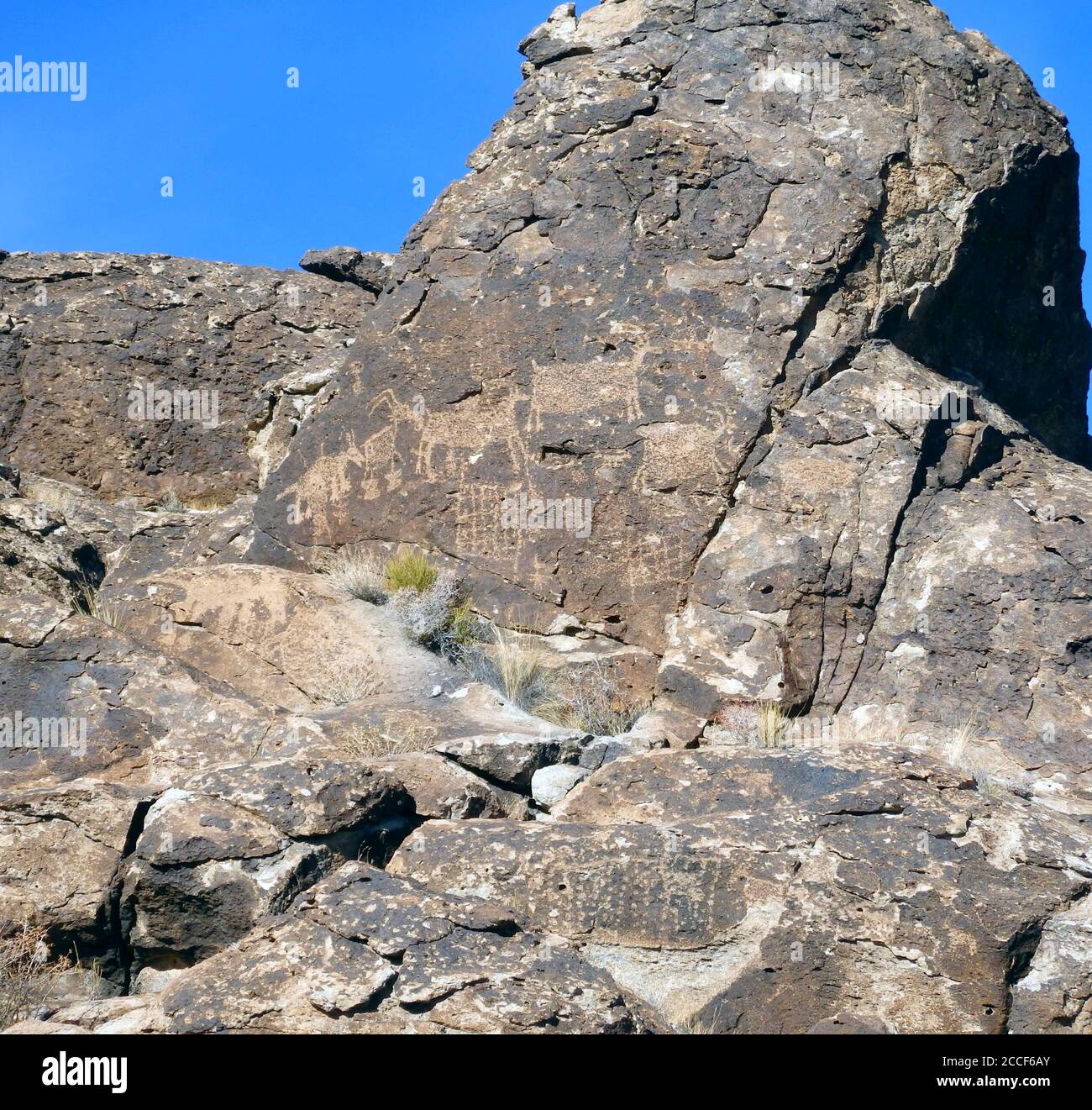 Pétroglyphes situés dans le Nevada États-Unis Banque D'Images