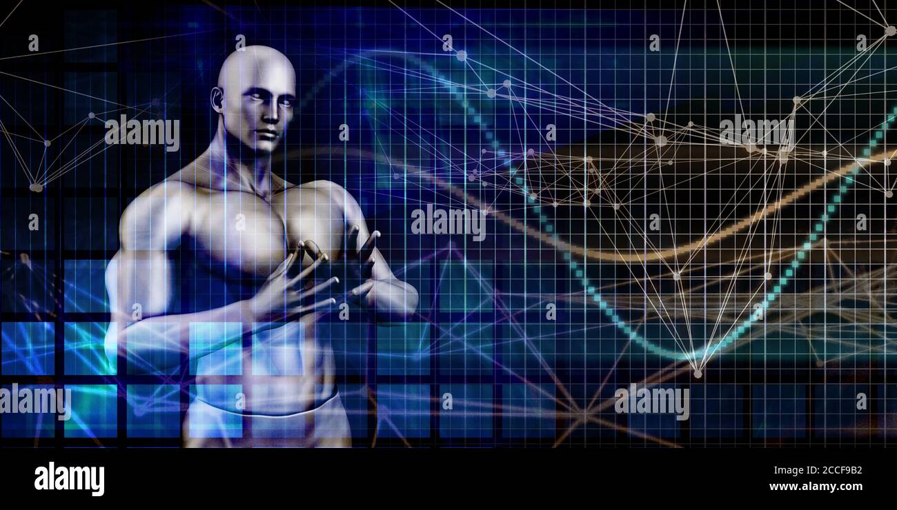 L'avancement de la technologie avec les découvertes et les idées Banque D'Images