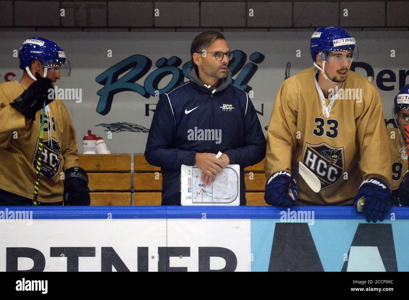 Winterthur, Suisse. 21 août 2020. Jeu convivial EHC Winterthur vs HC la Chaux de Fonds. Thierry Paterlini, HCC.HC la Chaux de Fonds a gagné 6-2 après la première période terminée 0-0. (Photo de Sergio Brunetti/Pacific Press) crédit: Pacific Press Media production Corp./Alay Live News Banque D'Images