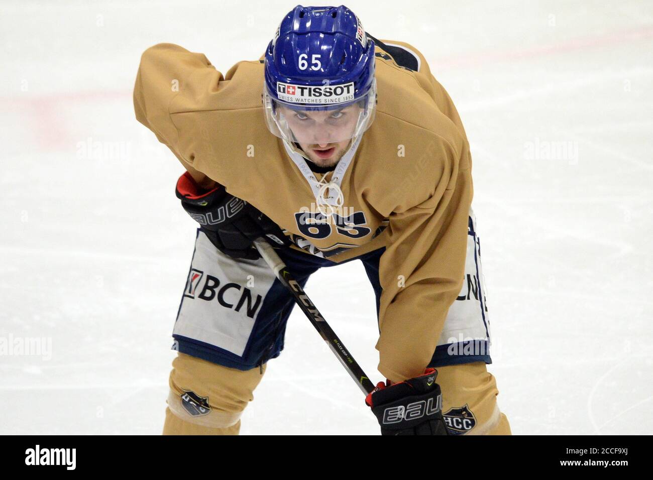 Winterthur, Suisse. 21 août 2020. Jeu convivial EHC Winterthur vs HC la Chaux de Fonds. Roman Karaffa Forward, HCC.HC la Chaux de Fonds a gagné 6-2 après la première période terminée 0-0. (Photo de Sergio Brunetti/Pacific Press) crédit: Pacific Press Media production Corp./Alay Live News Banque D'Images