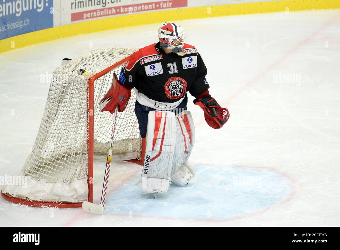 Winterthur, Suisse. 21 août 2020. Jeu convivial EHC Winterthur vs HC la Chaux de Fonds. Marco Mathis Goalie, EHC Winterthur.HC la Chaux de Fonds a gagné 6-2 après la première période terminée 0-0. (Photo de Sergio Brunetti/Pacific Press) crédit: Pacific Press Media production Corp./Alay Live News Banque D'Images