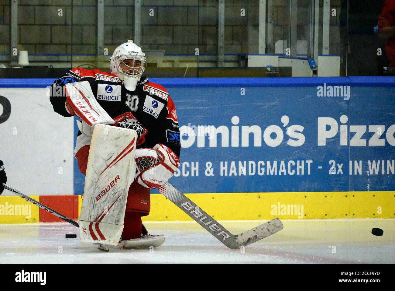Winterthur, Suisse. 21 août 2020. Jeu convivial EHC Winterthur vs HC la Chaux de Fonds. Marco Mathis Goalie, EHC Winterthur.HC la Chaux de Fonds a gagné 6-2 après la première période terminée 0-0. (Photo de Sergio Brunetti/Pacific Press) crédit: Pacific Press Media production Corp./Alay Live News Banque D'Images