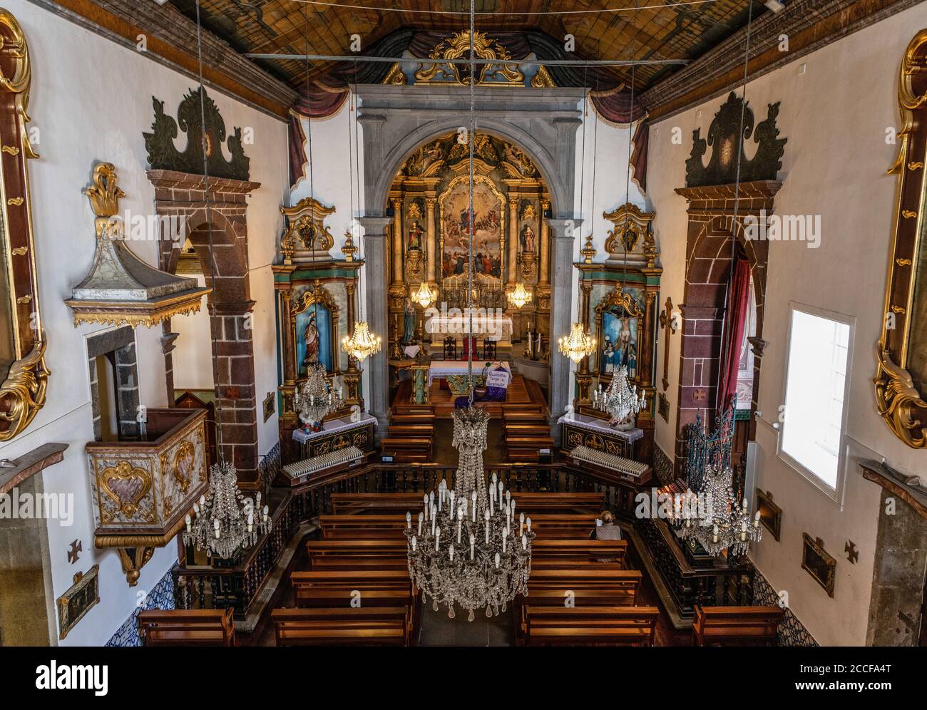 Sanctuaire de Nossa Senhora do Monte, vue intérieure, Funchal, Madère, Portugal Banque D'Images