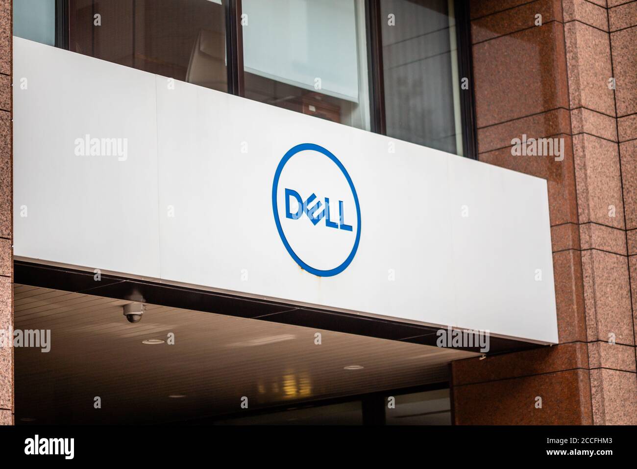 TAIPEI, TAÏWAN - 2 MAI 2020 : logo Dell Computer Corporation sur le panneau d'affichage extérieur. Dell Inc. Est une société multinationale de technologie informatique. Banque D'Images