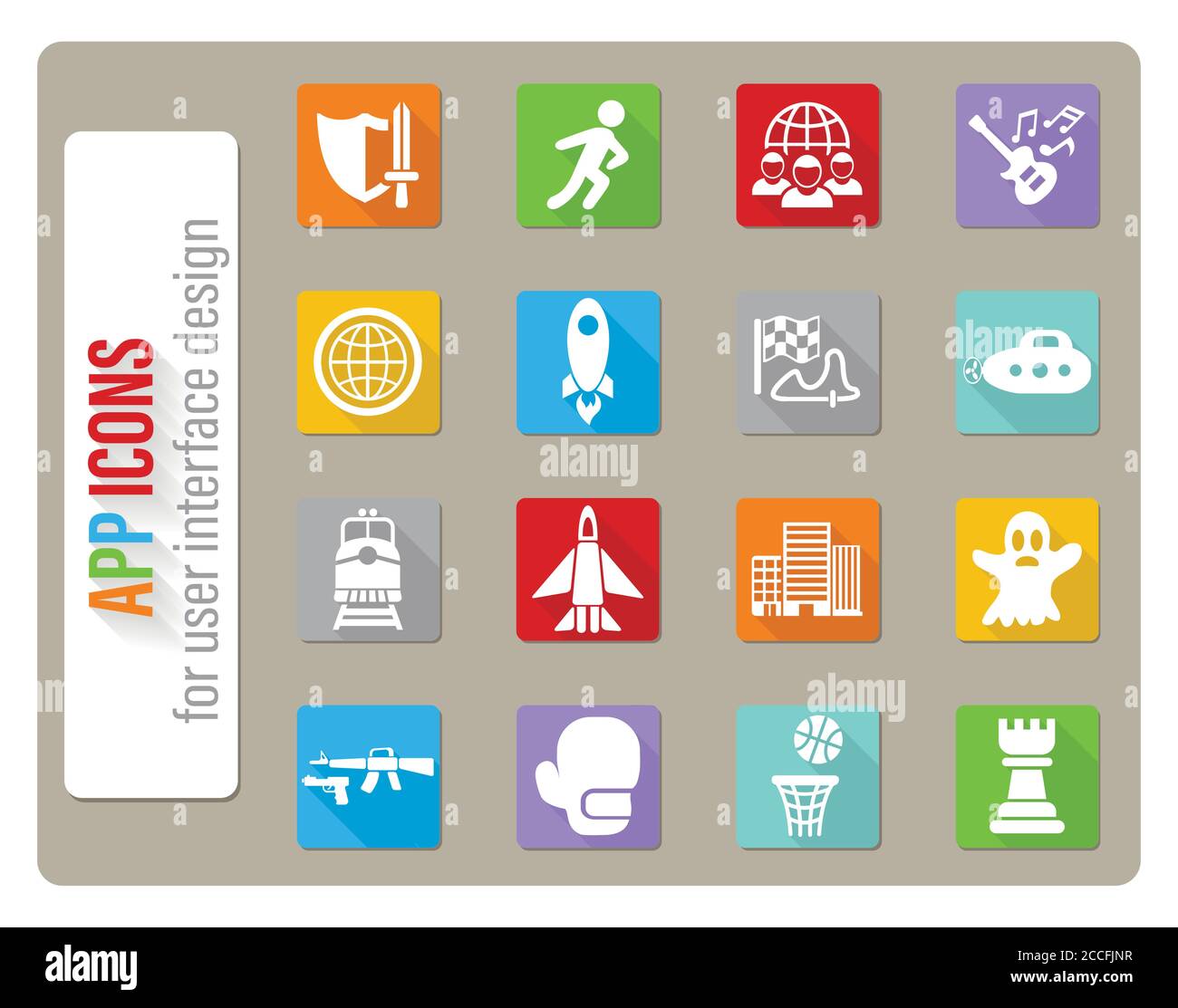 Genre de jeu icon set Illustration de Vecteur