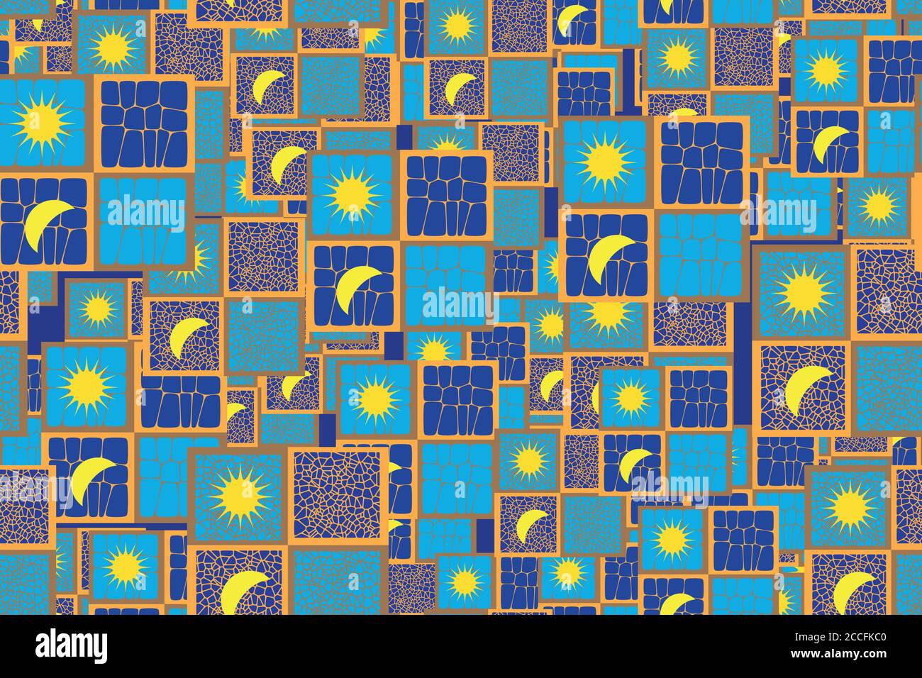 Symboles du soleil et de la lune Schéma 3D sans couture Illustration Illustration de Vecteur