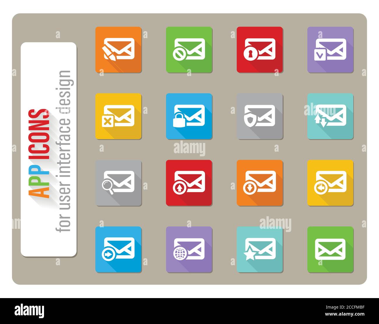 Mail et enveloppe icon set Illustration de Vecteur