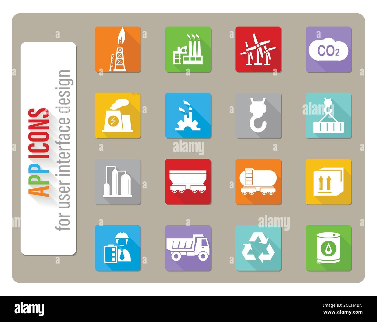 Icône de l'industrie définie Illustration de Vecteur