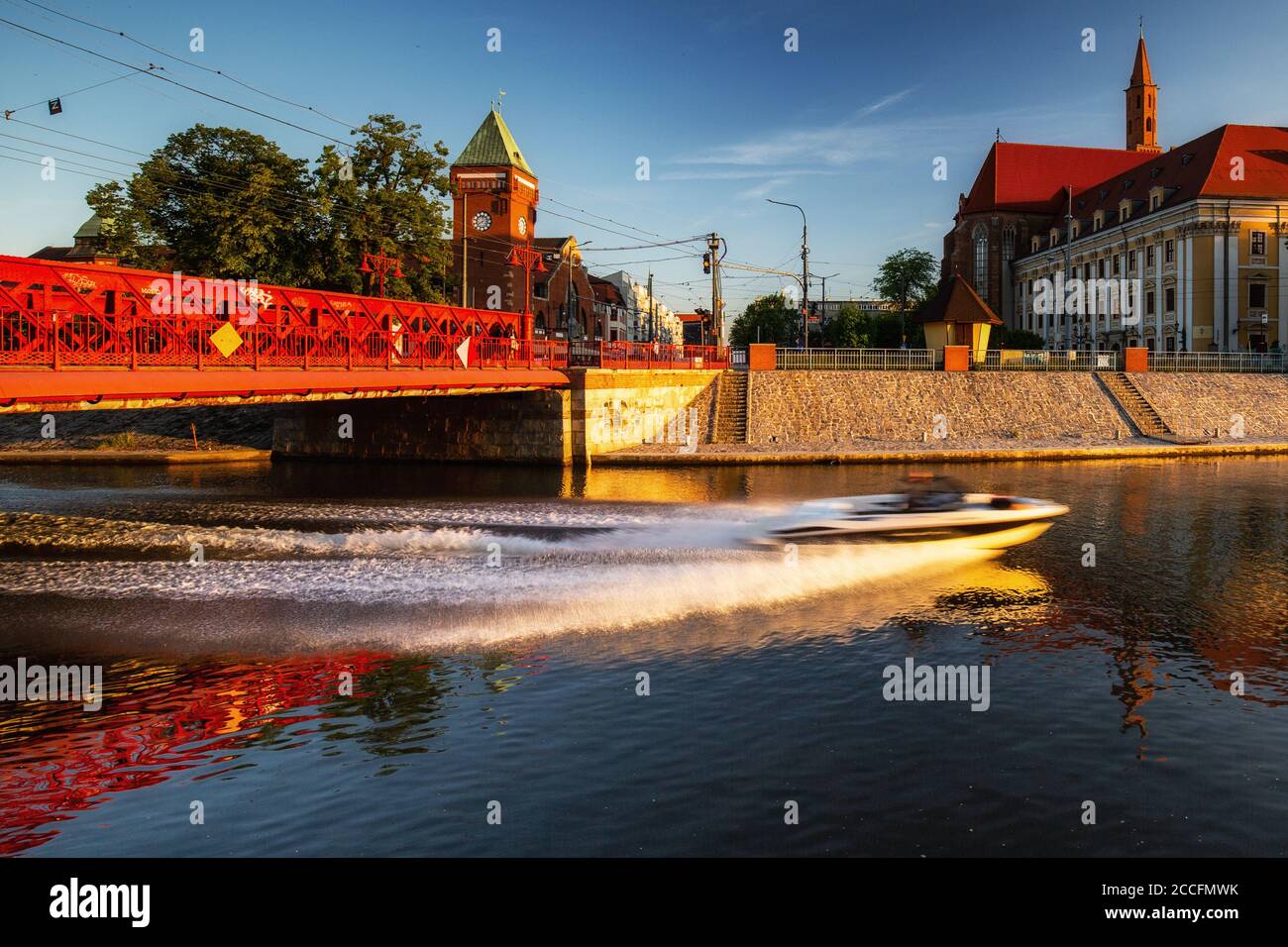 Europe, Pologne, Basse-Silésie, Wroclaw - la plupart Piaskowy / Sandbrücke Breslau / Pont Piaskowy Banque D'Images