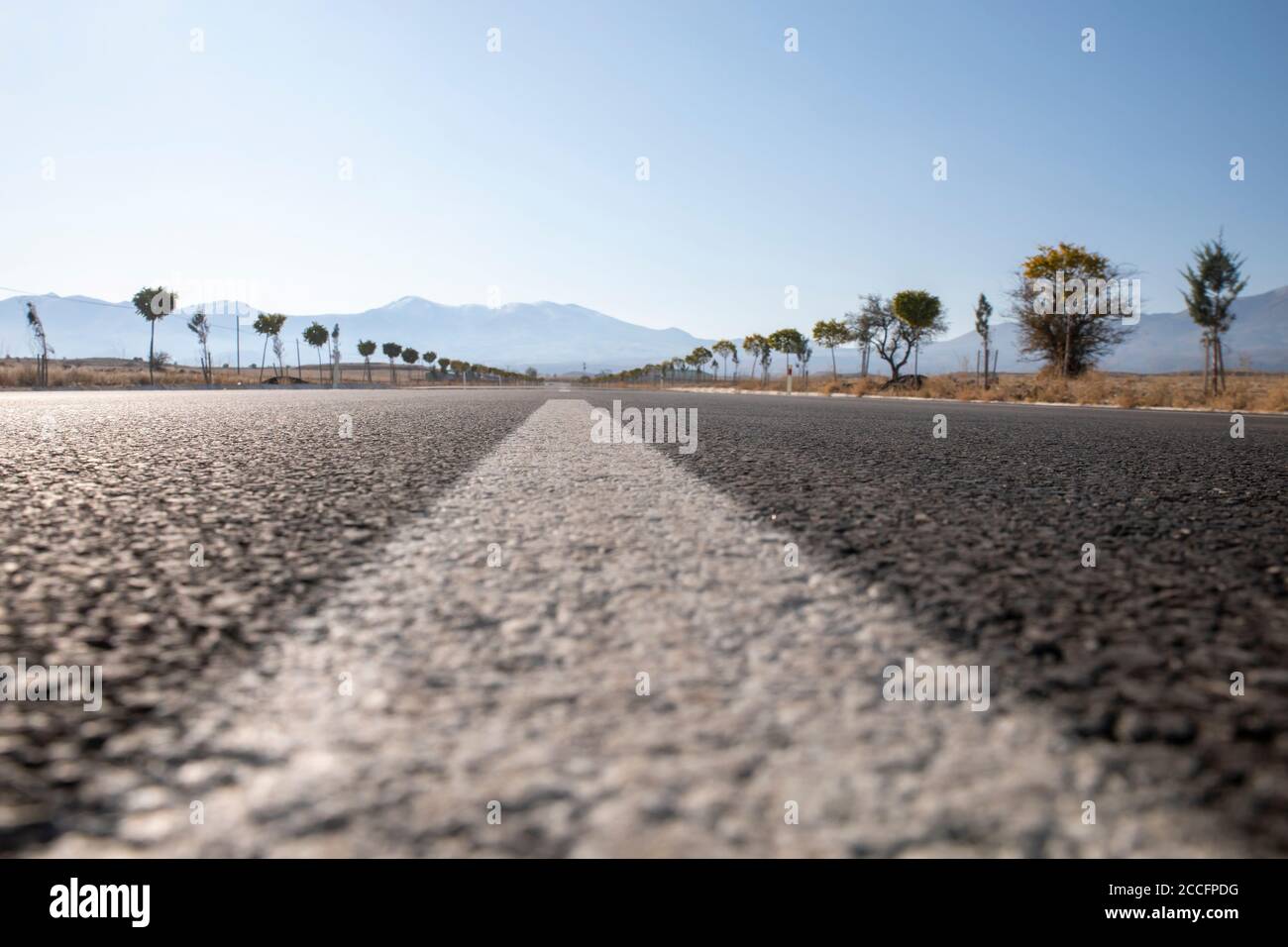 Arrière-plan de la route asphaltée, concept de voyage Banque D'Images