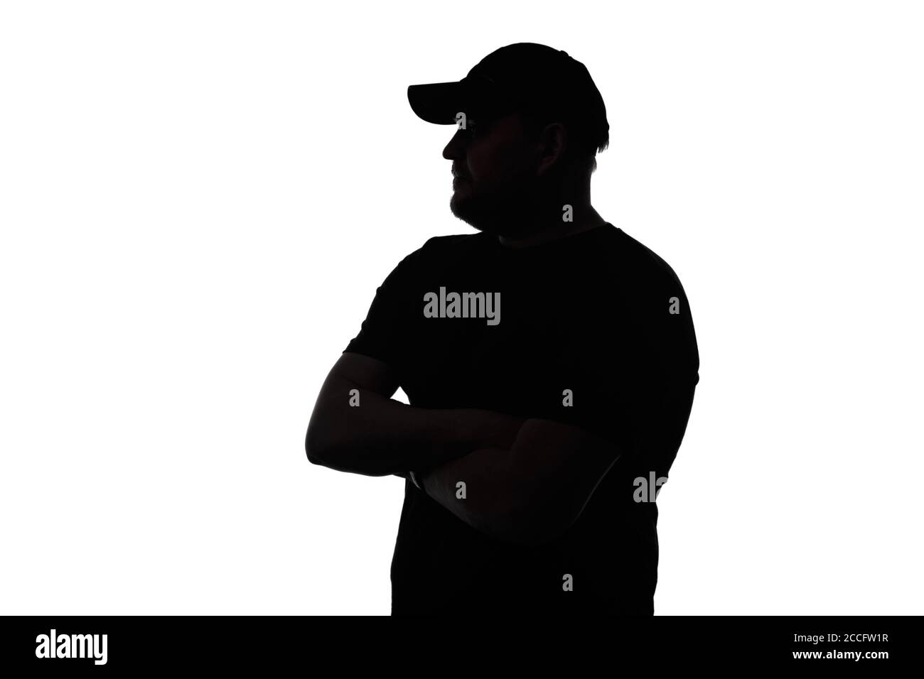 Image de la silhouette isolée de l'homme avec la casquette Photo Stock -  Alamy