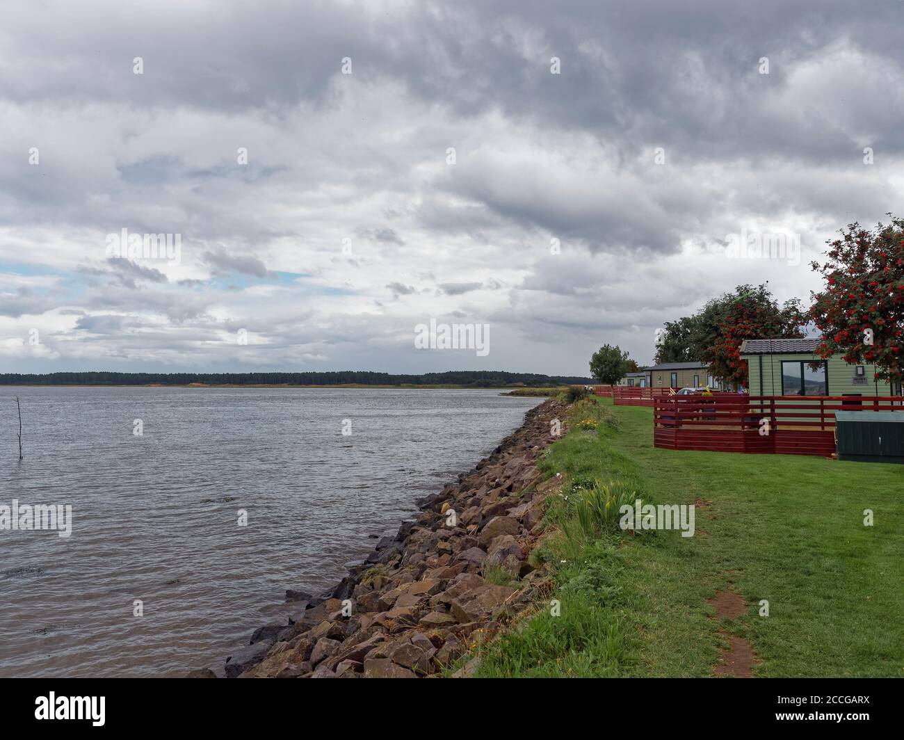Tayport links parc de caravanes Banque de photographies et d’images à