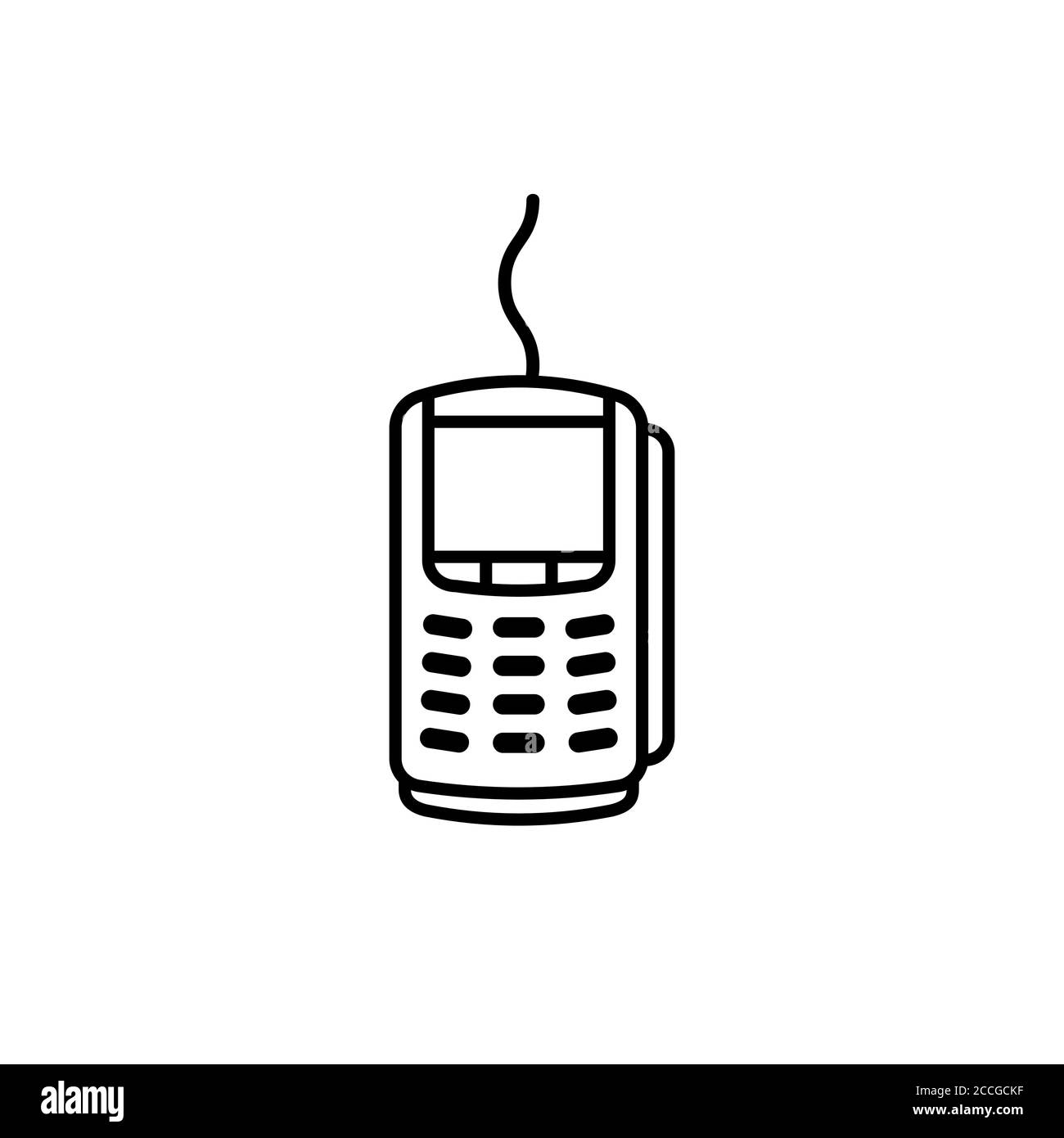 Icône de l'application mobile paiement sans contact smartphone NFC via la bannière du terminal de point de vente. Icône de paiement bancaire en cours d'acquisition. Vecteur sur fond blanc isolé. SPE 10 Illustration de Vecteur