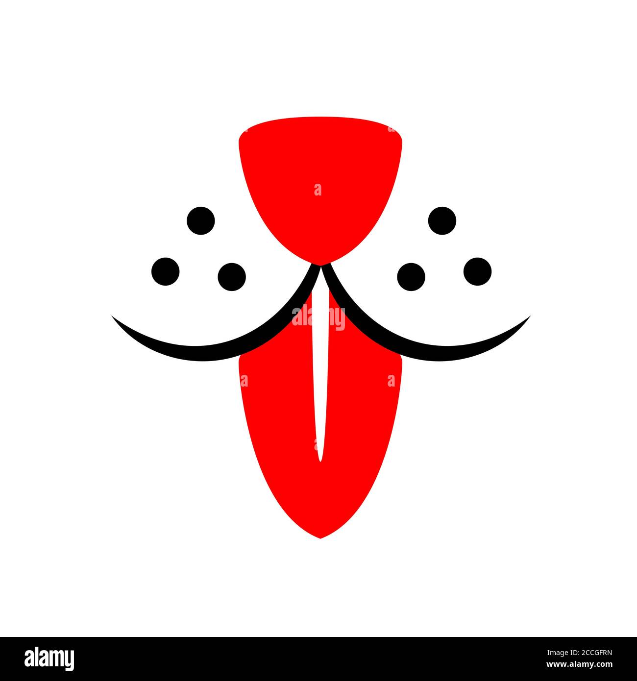 Chien avec la languette rouge comme le logo de cravate. Adorable animal de compagnie à motif visage souriant. Vecteur d'élément abstrait plat doggy. Illustration de caractère graphique animal. Illustration de Vecteur Chien avec la languette rouge comme le logo de cravate. Adorable animal de compagnie à motif visage souriant. Vecteur d'élément abstrait plat doggy. Illustration de caractère graphique animal. Illustration de Vecteur