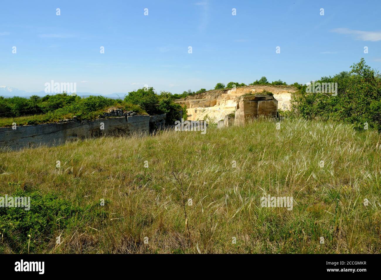 Paysage à la carrière Sankt Margarethen au-dessus du lac Neusiedl, Burgenland, Autriche Banque D'Images