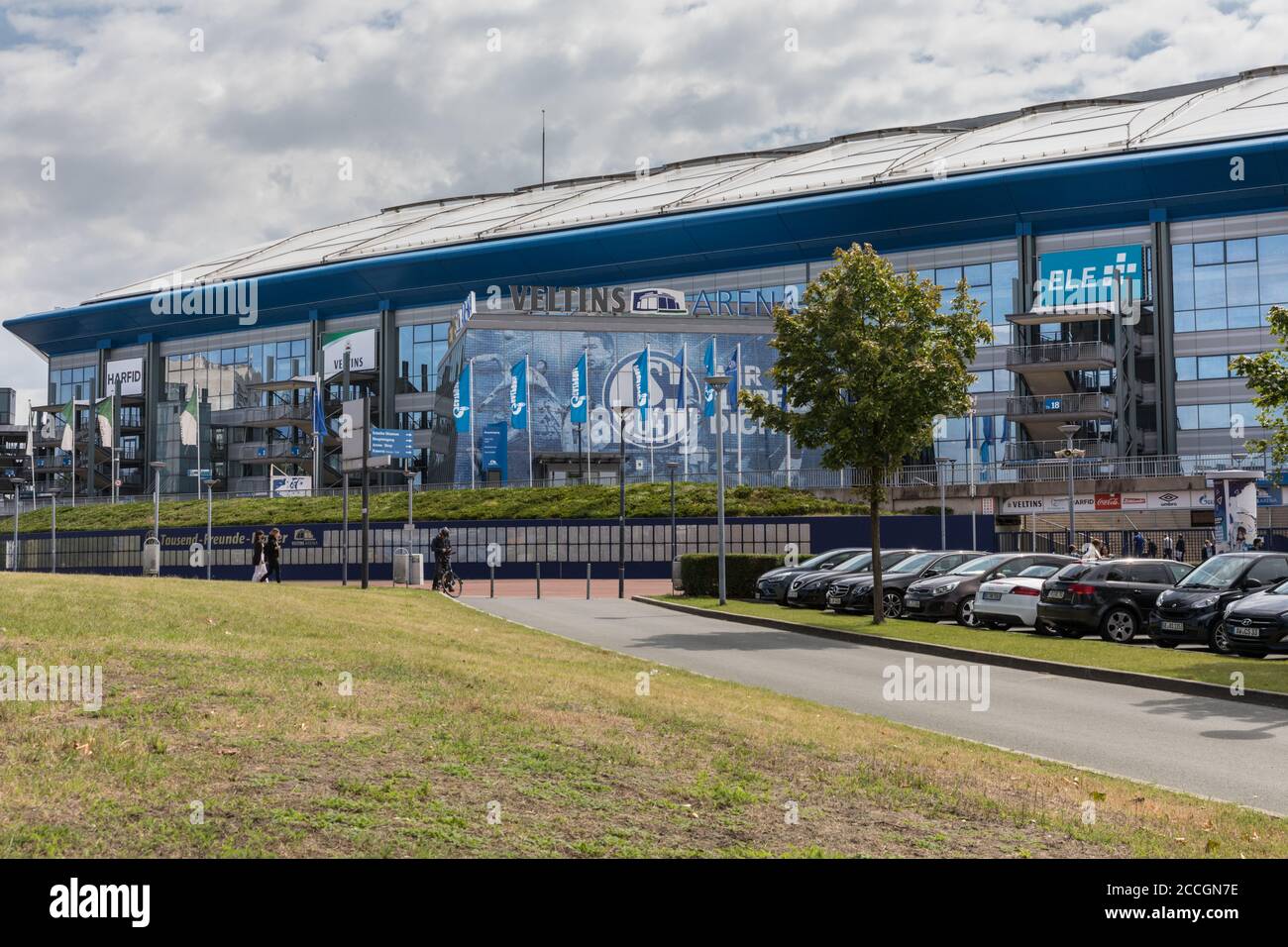 Arena Auf Schalke actuellement aussi Veltins-Arena, FC Schalke 04 club stade de football à Gelsenkirchen, Rhénanie-du-Nord-Westphalie, Allemagne Banque D'Images