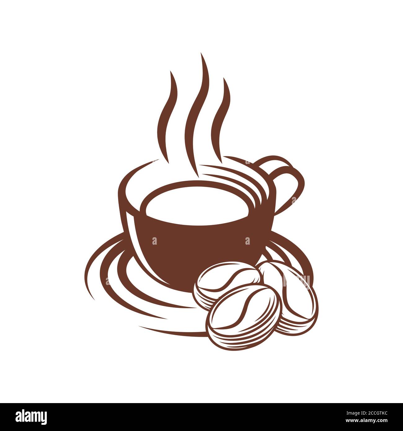 Illustration vectorielle avec logo Coffee. Design vectoriel du logo du café vintage pour le café et le restaurant. Motif vectoriel abstrait Coffee Shop pour logo Illustration de Vecteur