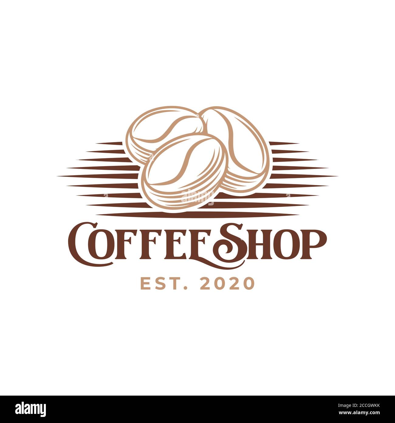 Illustration vectorielle avec logo Coffee. Design vectoriel du logo du café vintage pour le café et le restaurant. Motif vectoriel abstrait Coffee Shop pour logo Illustration de Vecteur