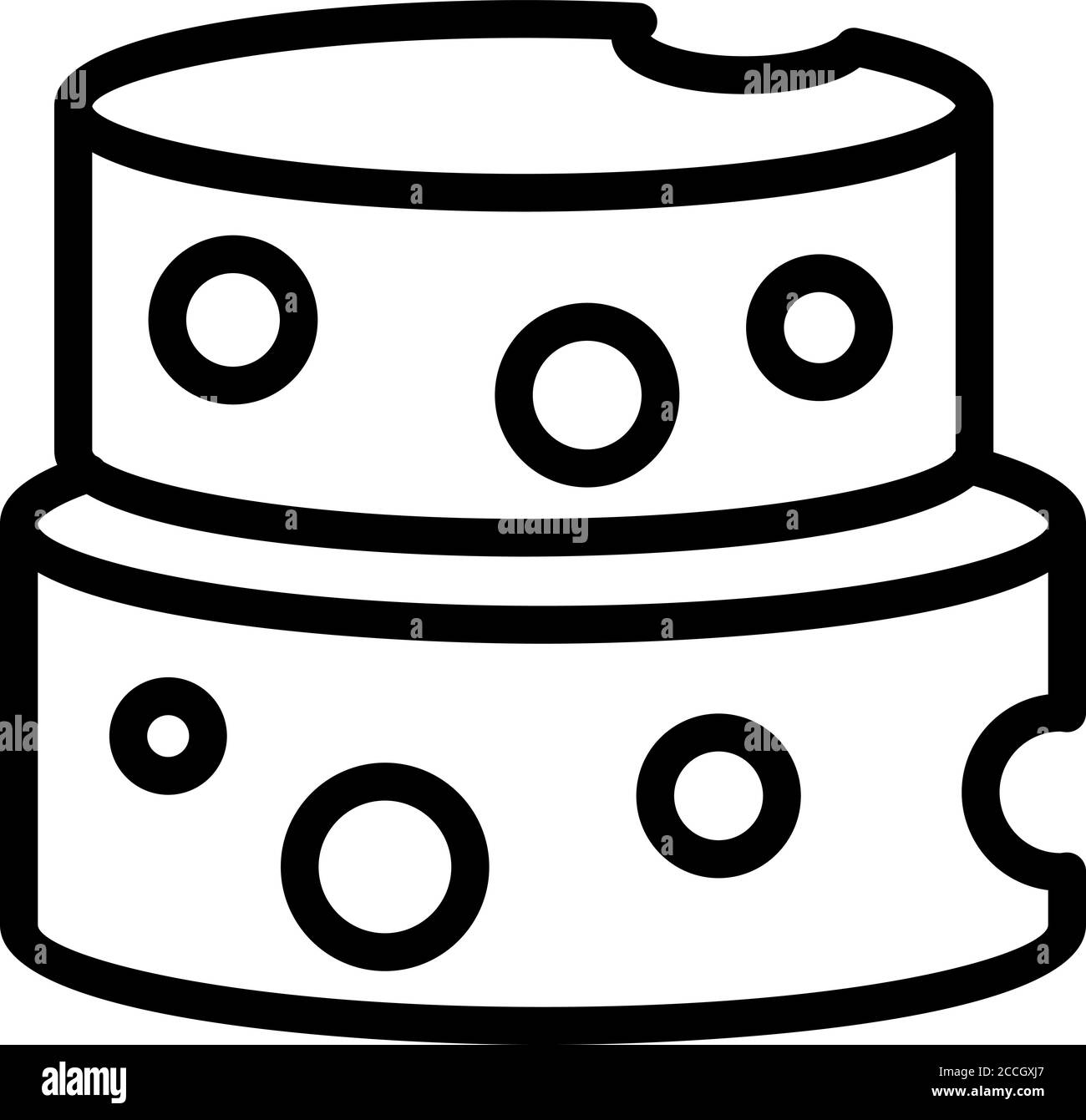 Icône fromage de ferme, style de contour Illustration de Vecteur
