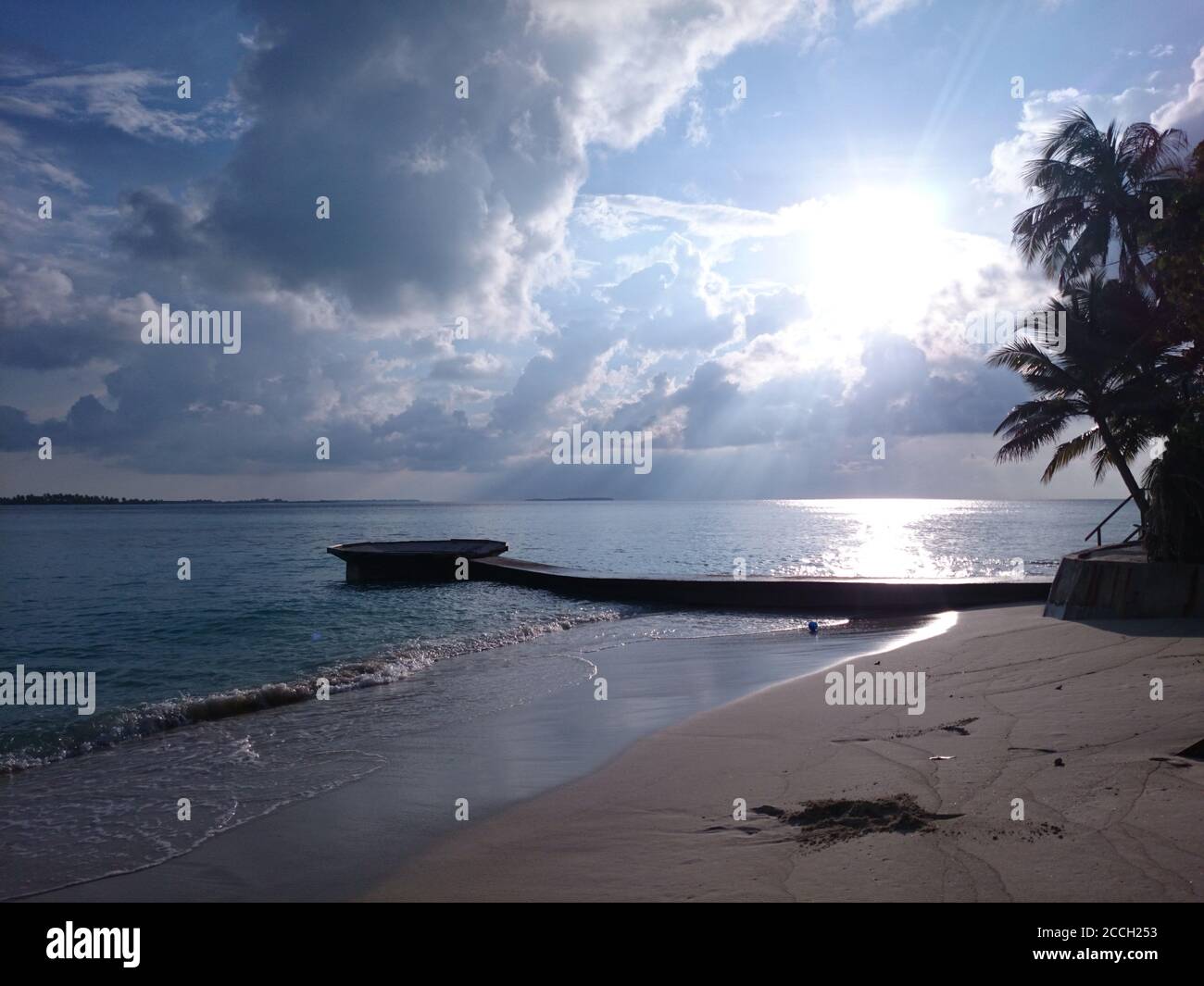 Couchers de soleil en Maldives Banque D'Images