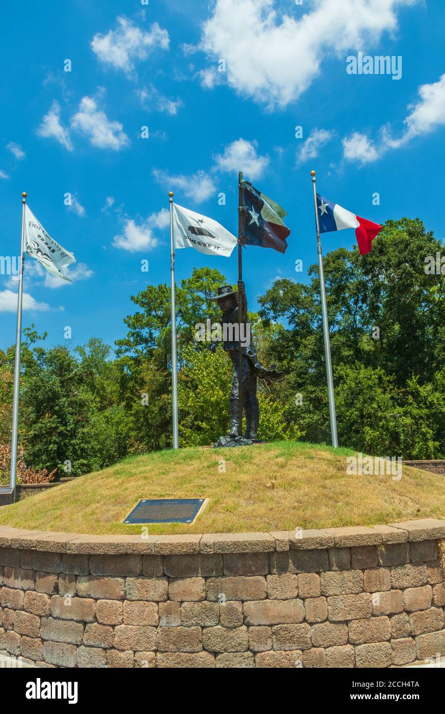 Lone Star Monument et Historical Flags Park (Texas Revolution Flags) à Conroe, Texas. Banque D'Images