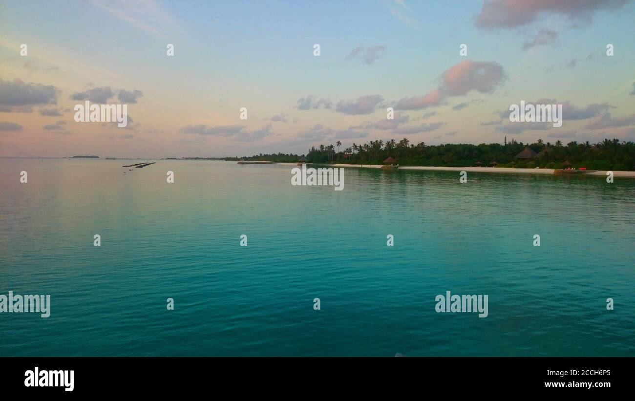 Couchers de soleil en Maldives Banque D'Images