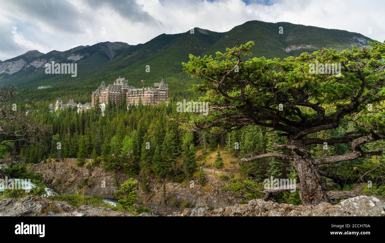 Hôtel Fairmont Banff Springs, Banff, Alberta, Canada. Banque D'Images
