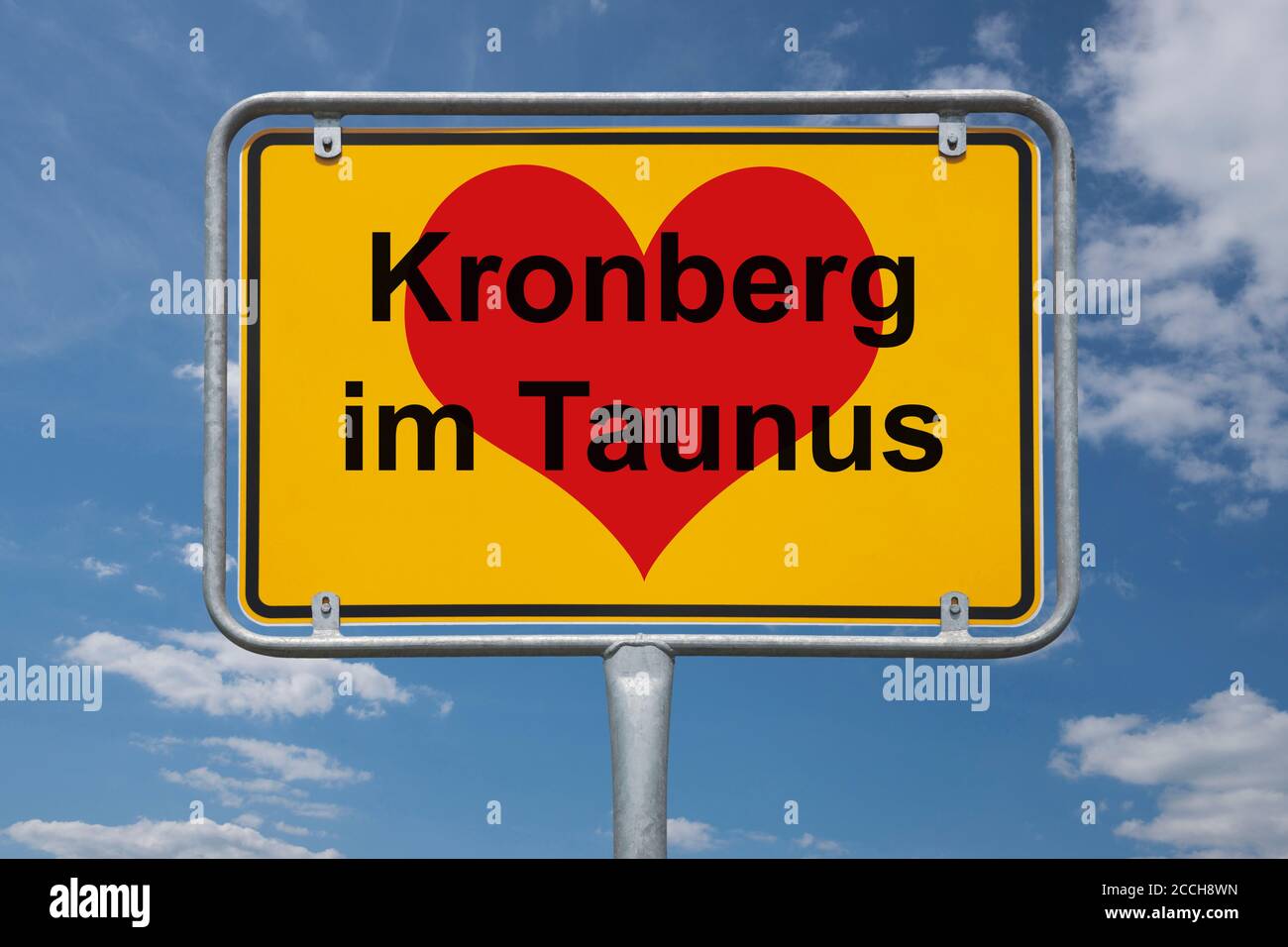 Ortstafel Kronberg im Taunus, Hessen, Deutschland | lieu nom signe Kronberg im Taunus, Hesse, Allemagne, Europe Banque D'Images