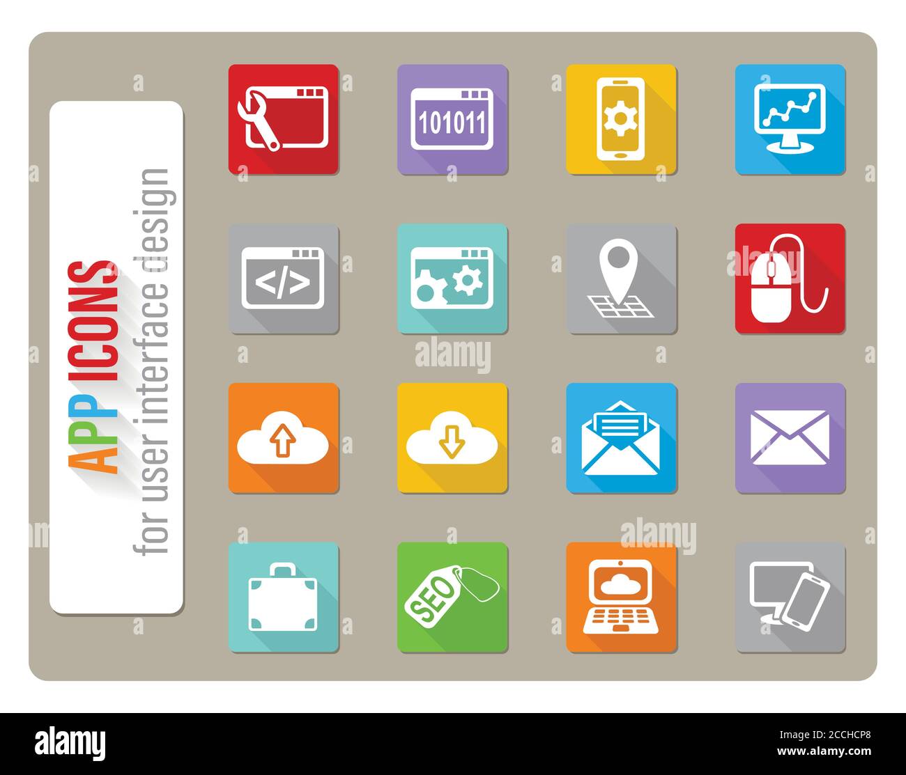 Seo et développement icon set Illustration de Vecteur